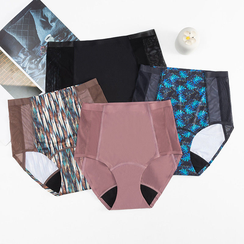 Anti Static High Rise Period Underwear Breathable Organic Menstrual Underwear